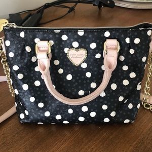 Betsey Johnson pink/black/white crossbody